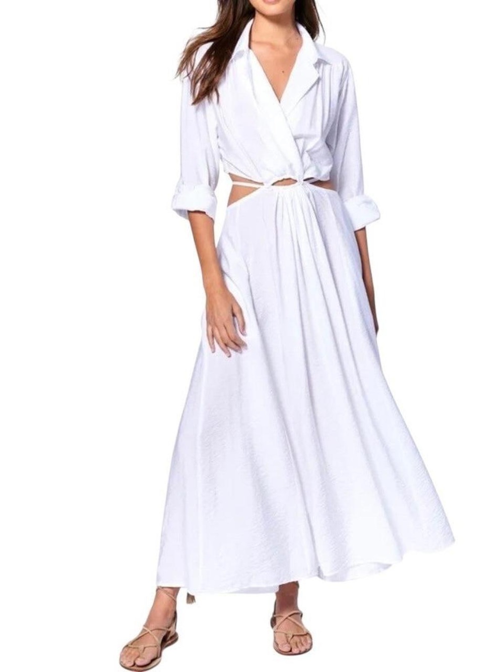 Young Fabulous & Broke White Cutout Maxi Dress